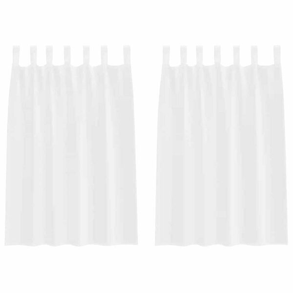 vidaXL Voile Gardin med gardiner 2 pcs Hvit 140 x 140 cm Polyester