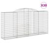vidaXL Gabionkurver buede 30 stk 300x50x140/160 cm galvanisert jern