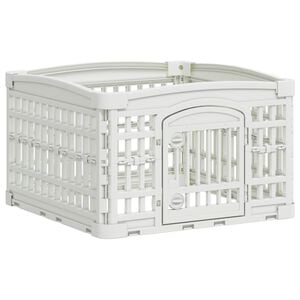 vidaXL 4 Panel Hundelekegrind 60 x 60 x 38 cm Plast Hvit Sammenleggbar