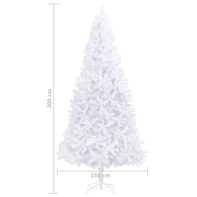 vidaXL Kunstig juletre med LED 300 cm hvit