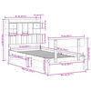 vidaXL Seng med bokhylle uten madrass 75x190 cm heltre furu
