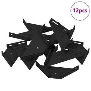 vidaXL Hj&oslash;rnest&oslash;tte 12 Svart 138,5 x 50,5 x 16 mm Jern