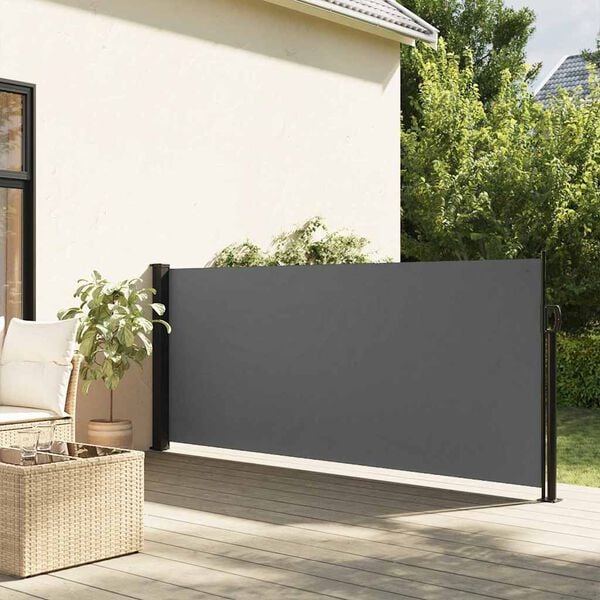 vidaXL Uttrekkbar sidemarkise antrasitt 120x600 cm