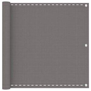 vidaXL Balkong Skjerm Lysegr&aring; 75 x 300 cm HDPE og Aluminium