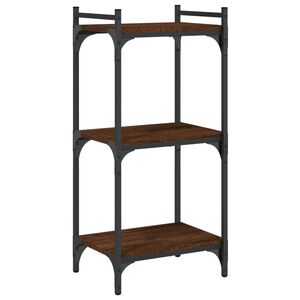 vidaXL Bokhylle 3 etasjer brun eik 40x30x86 cm konstruert tre