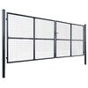 vidaXL Hageport av netting galvanisert stål 400x150 cm grå