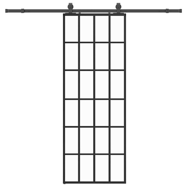 vidaXL Skyved&oslash;r med monteringssett svart 76x205 cm ESG-glass