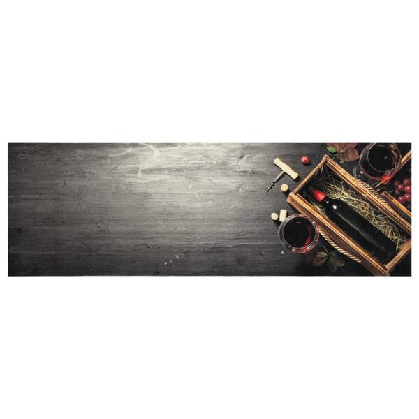 vidaXL Kj&oslash;kkenteppe vaskbar Wine Bottle 60x180 cm fl&oslash;yel