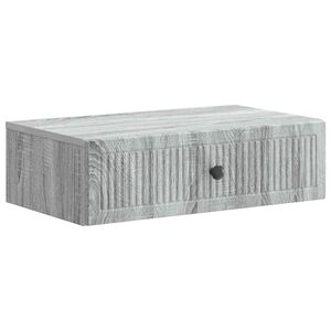 vidaXL Vegghengt Sidebord Gr&aring; sonoma 59 x 34,5 x 17 cm Konstruert tre