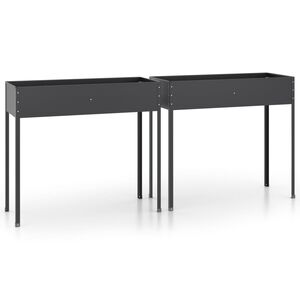 vidaXL Plantekasser 2 stk antrasitt galvanisert st&aring;l