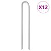 vidaXL Teltplugger 12 stk U-formet 37 cm &Oslash;10 mm galvanisert st&aring;l