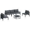 vidaXL Hagesofa Set 6 stk. Svart St&aring;l