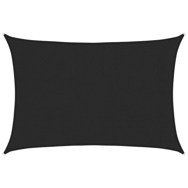 vidaXL Solseil 160 g/m² svart 3x4,5 m HDPE