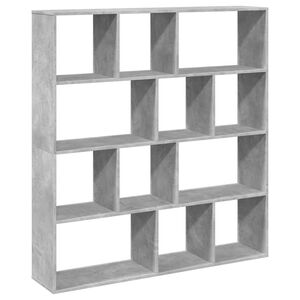 vidaXL Bokhylle betonggr&aring; 132x29x141,5 cm konstruert tre