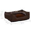 vidaXL Hundeseng brun 65x50x20 cm fleece med linutseende