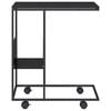 vidaXL Sidebord med hjul svart 55x36x63,5 cm konstruert tre