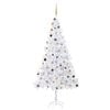 vidaXL Forh&aring;ndsbelyst kunstig juletre med kulesett 210 cm 910 grener