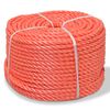 vidaXL Vridd tau polypropylen 12 mm 500 m oransje