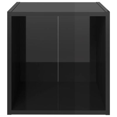 vidaXL TV-benk høyglans svart 37x35x37 cm sponplate