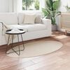 vidaXL Omr&aring;detepper Oval HUARTE Beige 150 x 80 cm 100% Polyester
