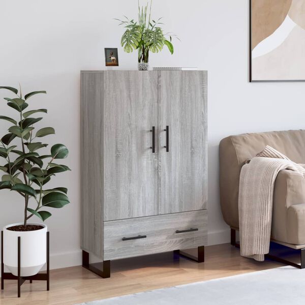 vidaXL Highboard gr&aring; sonoma 69,5x31x115 cm konstruert tre