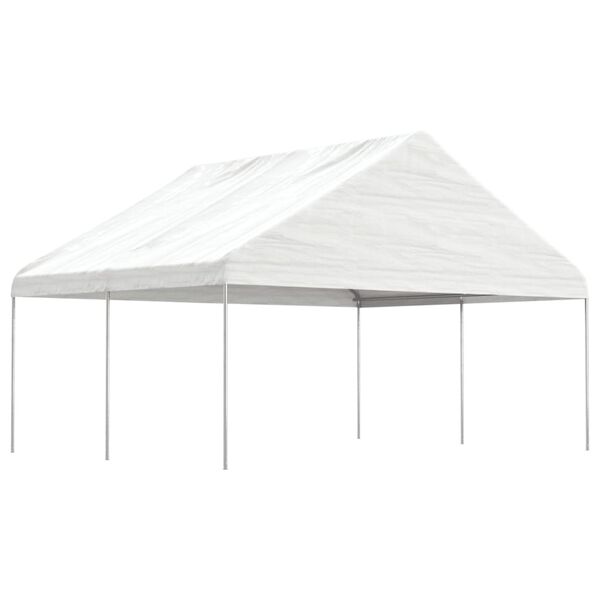 vidaXL Paviljong med tak hvit 4,46x5,88x3,75 m polyetylen