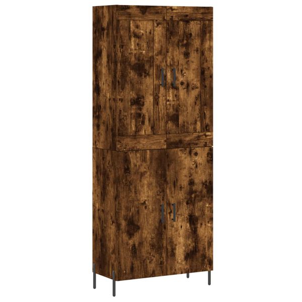 vidaXL Highboard r&oslash;kt eik 69,5x34x180 cm konstruert tre