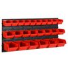 vidaXL Verkstedhyllesett 26 stk r&oslash;d og svart 77x39 cm polypropylen