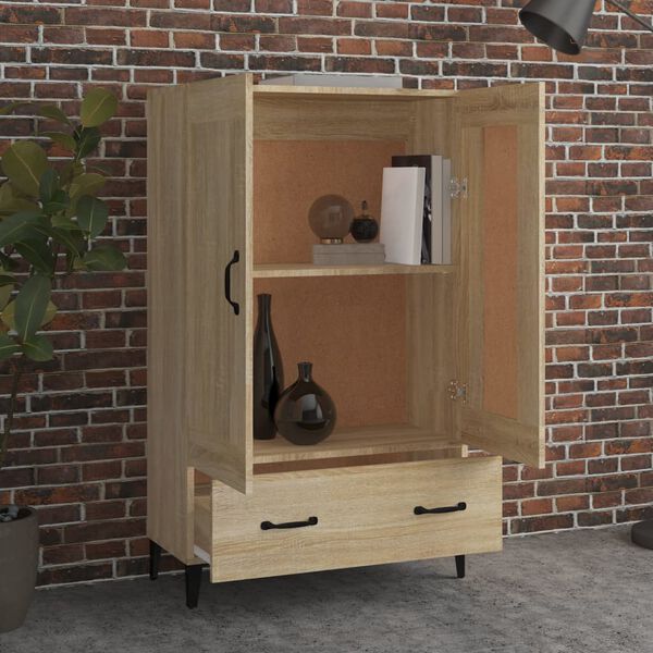 vidaXL Highboard sonoma eik 70x31x115 cm konstruert tre
