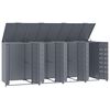 vidaXL Søppeldunkskur for 4 dunker grå 276x79x117 cm stål
