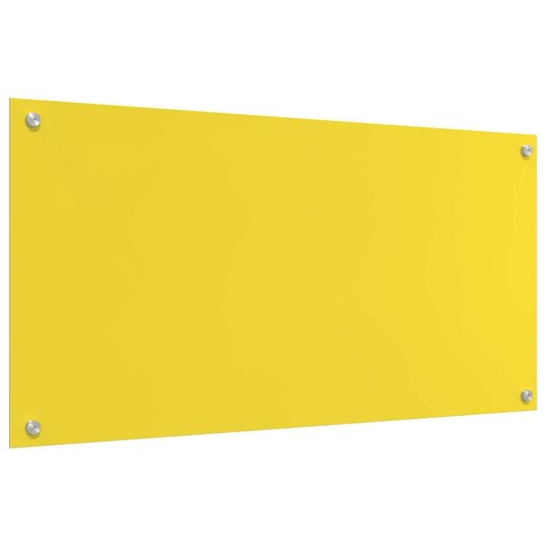 vidaXL Kj&oslash;kkenbakplate Gul 100 x 50 x 0,6 cm herdet glass
