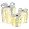 vidaXL Gaveeske Dekorasjon 3 stk. Varmhvit 20 x 20 x 20 cm PET