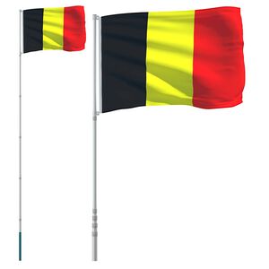 vidaXL Belgisk flagg og stang 5,5 m aluminium