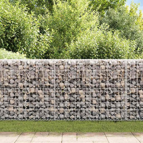 vidaXL Gabion med topp- og bunndekke galvanisert st&aring;l 200x20x85 cm