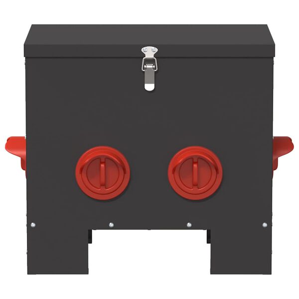 vidaXL Hønsefutteral Svart 40,5 x 25 x 38 cm Kaldvalsget Stål