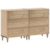vidaXL Sideskap 2 stk 60x33x75 cm heltre mango