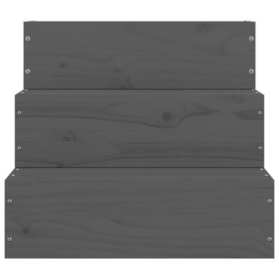 vidaXL Kjæledyrstrapp grå 40x37,5x35 cm heltre furu