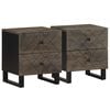 vidaXL Nattbord 2 stk svart 40x33x46 cm heltre mango