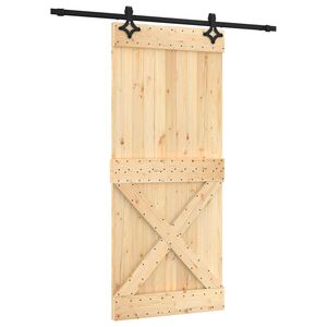 vidaXL Skyved&oslash;r Naturlig og svart 90 x 210 cm Massiv Furu Tre