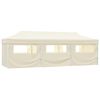 vidaXL Sammenleggbart festtelt popup med 8 sidevegger 870x291x315 cm kremhvit