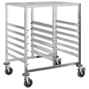 vidaXL brettvogn med 12 GN-beholdere 75x55x87 cm rustfritt st&aring;l