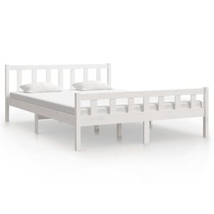 vidaXL Sengeramme hvit heltre 150x200 cm King Size