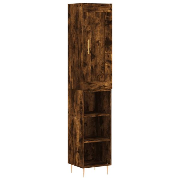 vidaXL Highboard r&oslash;kt eik 34,5x34x180 cm konstruert tre