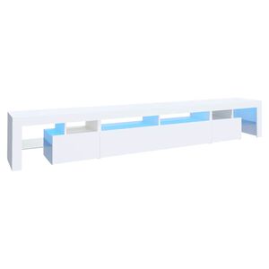 vidaXL TV-benk med LED-lys hvit 260x36,5x40 cm