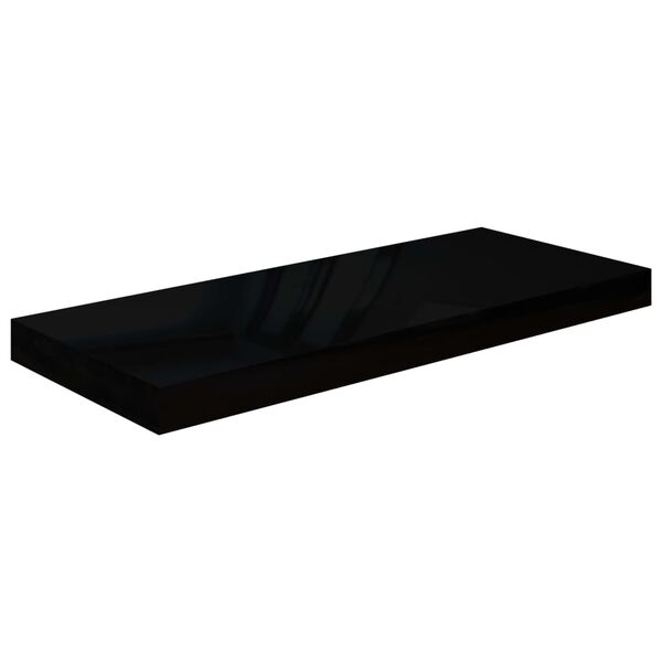 vidaXL Flytende vegghyller 2 stk høyglans svart 60x23,5x3,8 cm MDF