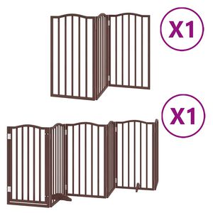 vidaXL Hundeport sammenleggbar 9 paneler brun 450 cm poppeltre