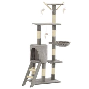 vidaXL Kattetre med klorestolper i sisal 138 cm gr&aring;