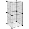 vidaXL Dyrebur 8 paneler svart 35x35x70 cm st&aring;l