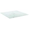 vidaXL Bordplate hvit 40x40 cm 6 mm herdet glass med marmor design