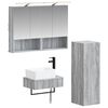 vidaXL Baderomsskapsett 4 pcs Gr&aring; Sonoma 50 x 14,5 x 70 cm